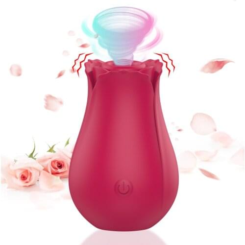 Sucking Vibrator Rose Shape Vagina Nipple Sucker Oral Licking Clitoris Stimulation Powerful Sex Toys for Women rose vibator toy
