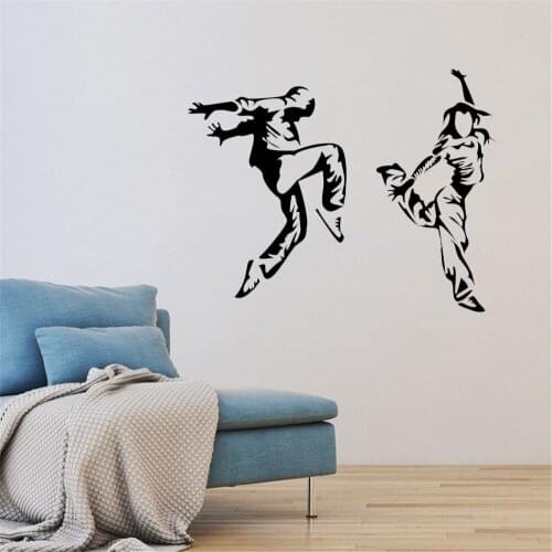 Cool Style Breakdance Dance Studio Wall Stickers Hip Hop Dancers Wall Decal For Teens Bedroom Decor Vinyl Stickers Mural ph667