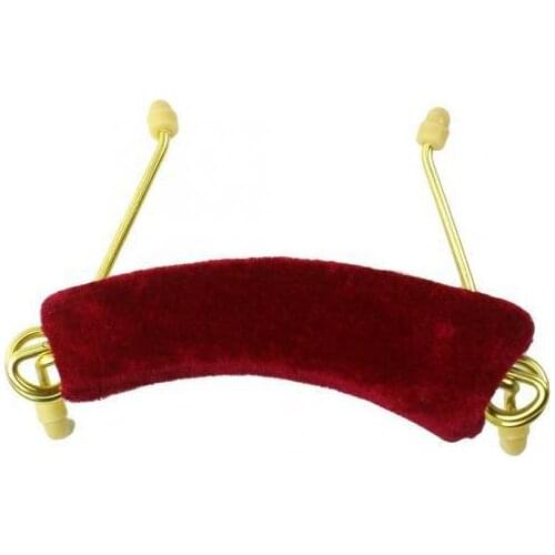Dark Red 1/2 Violin Spring Shoulder Rest Velvet Padded Frame Rest