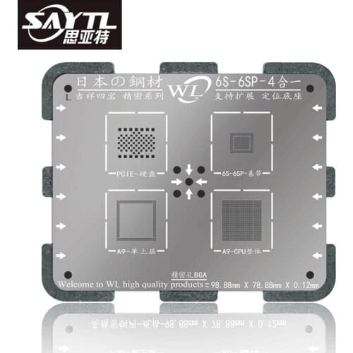 SAYTL WL BGA Stencil for iPhone 8 8P 7 7P 6S 6SP 6 6P Motherboard IC Chip BGA Reballing Stencil Kit