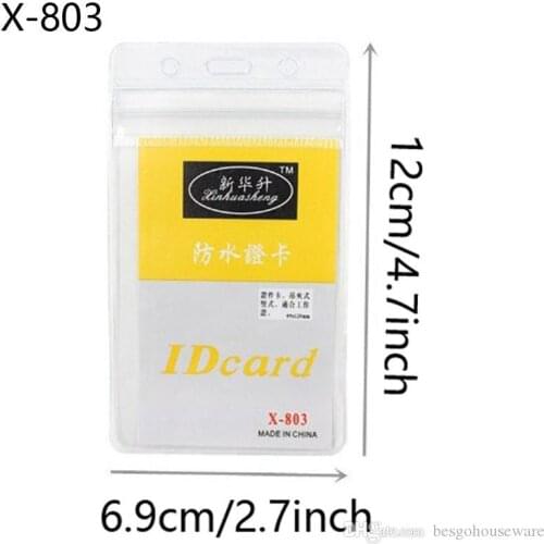 PVC Vertical Lanyard Card Holder Waterproof Soft Working Card Soft Transparency EmployeeS Card Bags Badges Holder