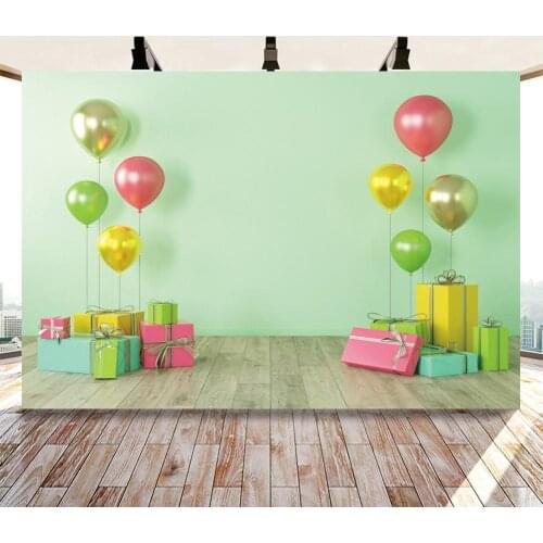 Balloon Happy Birthday Party Banner Photography Background Baby Shower Children Newborn Photocall Backdrops For Photo Studio