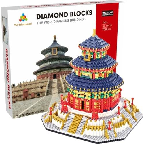 World Famous 3D Model Big Building Blocks House Forbidden City Temple of Heaven Miniature Particle Brick High Difficulty Toys
