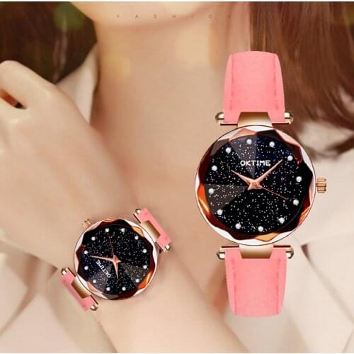 Starry sky Ladies Watch Montre Femme Leather Luxury Quartz Wrist Watches Women Watch Brand Casual Dress Female Colck Kol Saati#L