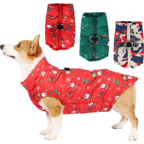 Christmas Pet Clothes Dog Coat Outdoor Waterproof and Windproof Dog Coat Ski Suit Puffer Jacket