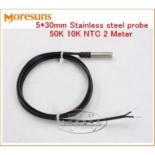 Fast Free Ship 10pcs/lot 2 Meter 50K 10K NTC thermistor waterproof temperature sensor temperature probe 5*30mm TN99 T2N99 7016