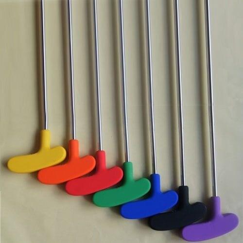 10pcs per lot high quality Steel shaft colorful grip rubber head Kids mini golf putter
