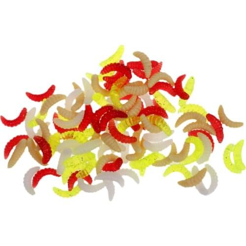 100pcs / Lot Artificial Maggot Lifelike Earthworm Simulation Soft Lure Baits