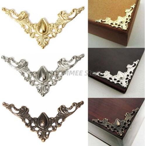 12PCS Box Protector Metal Corner New Box Book Scrapbook Album Corner Decorative Protector Cover For Antique Brass Jewelry