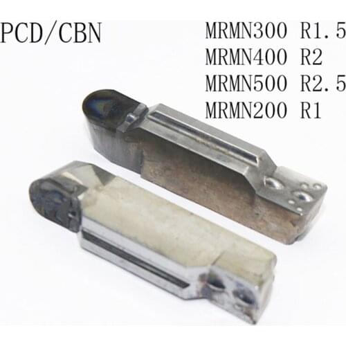 2Pcs MRMN300 MRMN400 MRMN500 R2.5 R1.5 R2.5 PCD CBN Diamond Inserts Grooving Blade Turning Tool Parting off Lathe use tool tools