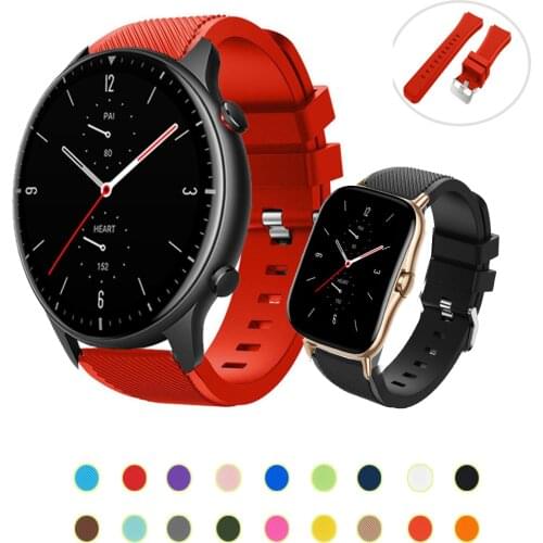 20/22mm Double Color Silicon Replacement Watchband For Xiaomi Huami Amazfit GTS 2/Amazfit GTR2/Amazfit GTR 42/47mm/Amazfit BIP S