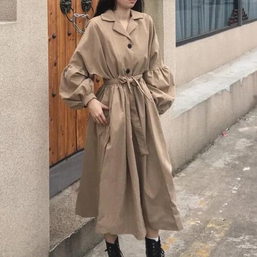 2020 hotsale women jacket spring long light trench coat warm lapel female windbreaker long sleeve lady casual stock