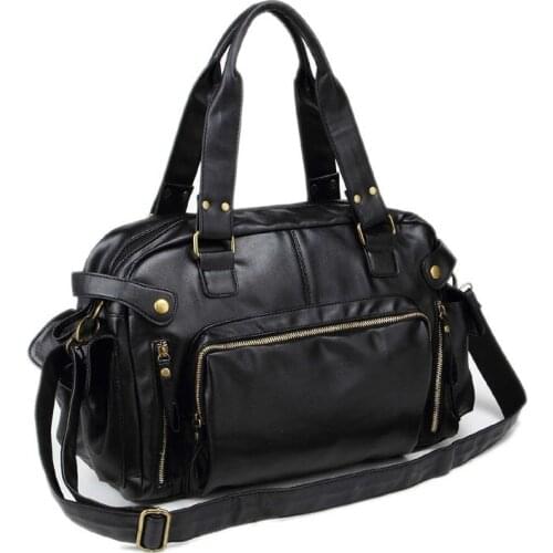 2020 Men Handbag Leather Large Capacity Travel Bag Men Shoulder Bag Male Travel Duffle Tote Bag Casual Messenger Crossbody Bags