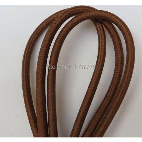 25meters brown color 2*0.75 textile cable pendant lamp wire cord