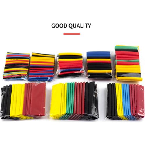 328Pcs Car Electrical Cable Tube kits Heat Shrink Tube Tubing Wrap Sleeve Assorted 8 Sizes Mixed Color Assortment Shrinkable Tub