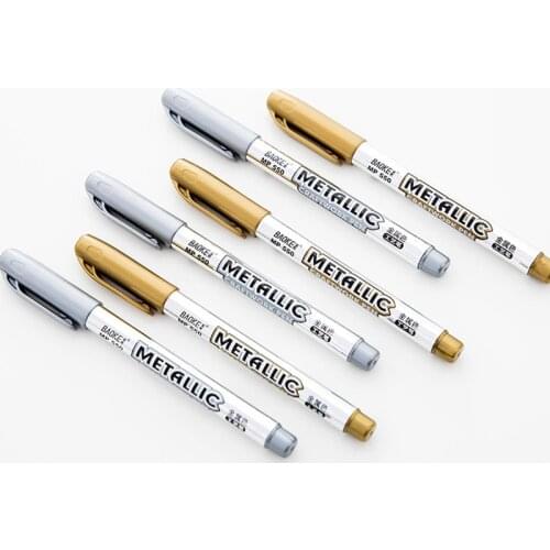 36 pcs/Lot Metallic craftwork marker pen Gold Silver color signature pen drawing writing on ceramic cloth School supplies FB931