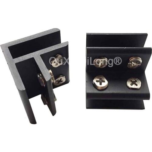 DHL Shipping 50PCS Aluminum Alloy Glass Clamps Clips 90 Degree Glass Shelves Connectors Screen Partition Brackets No Drilling