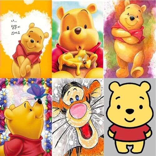 Disney 5D DIY Diamond Painting Cartoon Winnie The Pooh Diamond Embroiderya Full Diamond Mosaic Picture of Rhinestones Cross