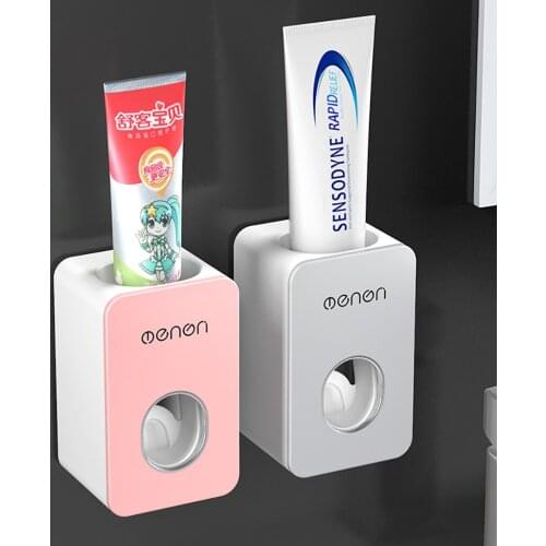 Automatic Toothpaste Dispenser Set Wall Mount Stand Holder Extrusion Toothpaste Squeezer Tooth Paste Holder Bathroom Supplies