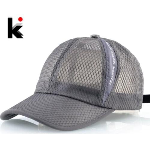 Mesh Baseball Caps For Men And Women Adjustable Solid Color Dad Hat Breathable Sport Visor Caps Snapback Racing Climbing Bones