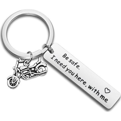 Be Safe Car Key Chain Keychains Keyrings Stainless Steel Metal Zinc Alloy for Car Women Men Gift Galvanized Alloy