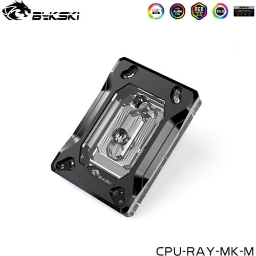 Bykski CPU Water Black For AMD Ryzen7/5/3 AM3 AM3+ AM4 ,Processor Watercooler Acrylic RGB Edition ,CPU-RAY-MK-M