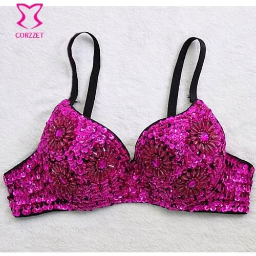 Rose Floral Pattern Beading and Sequin soutien gorge Push Up Bra Sexy Bralette Underwear Bras For Women Clubwear Brasier mujer