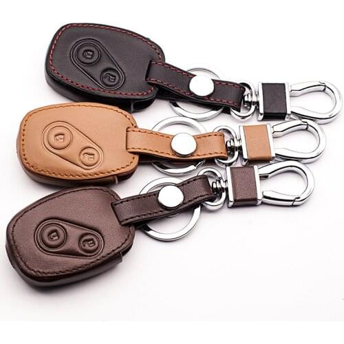 For Honda CR-V Fit driver Accord Civic car key cover 100% Genuine Leather Belt Keys Case Bag Key Cover Keys Seashell Design