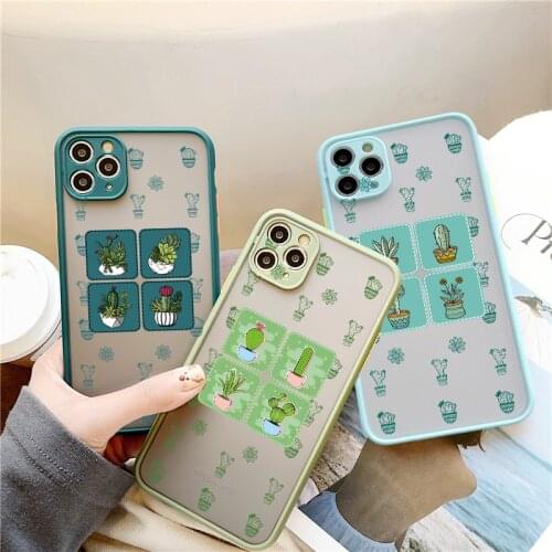 Refreshing Succulent Plants Phone Case For Iphone 12 11 Pro max Mini XR XS Max X 6s 7 8 Plus For IPhone SE 2020 Hard Back Cover