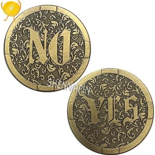 Yes No Decision Commemorative Coin Three-dimensional Retro European Pattern Lucky Coins Collectibles Culture Ancient Bronze Coin