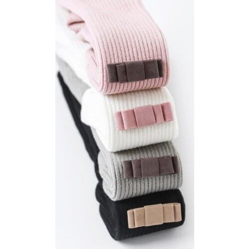 Autumn winter children kids pantyhose girls tights new Thick warm plus velvet cute bowknot pantyhose for Infant baby girl
