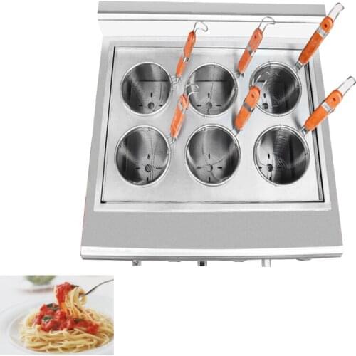 220V/110V Pasta Boiler Cooker Electric Pasta Cooker Noodle Cooker 6 Baskets Stainless Steel Cooking Noodle Machine Kitchen 6KW