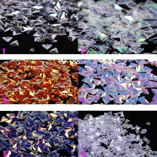 Chameleon AB Triangle Nail Sequins 1jar of 10ml 3D Paillette Sticker Tips Colorful Glitter Sequins #PLB01-6/4