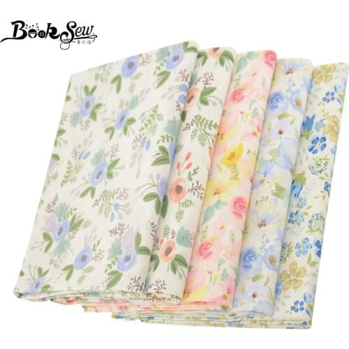 Booksew Flower Patterns Cotton Twill Fabric Cloth for Sewing bedding quilting Home Textile Needlework DIY Handmade Accessories