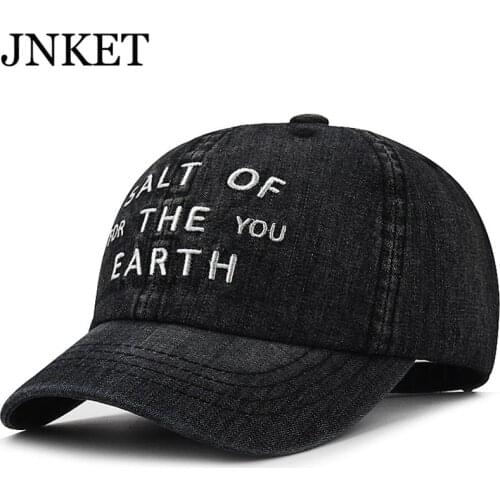 JNKET New Retro Unisex Short Visor Baseball Cap Denim Hip Hop Caps Embroidery Baseball Hats Outdoor Sunhat Snapbacks Hats Gorras