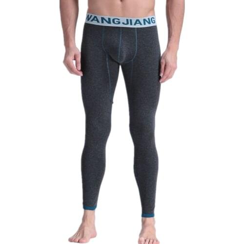 Brand men long johns mens warm pants elastic line of mens fashion cotton sexy underwear tight legging long Johns plus velvet