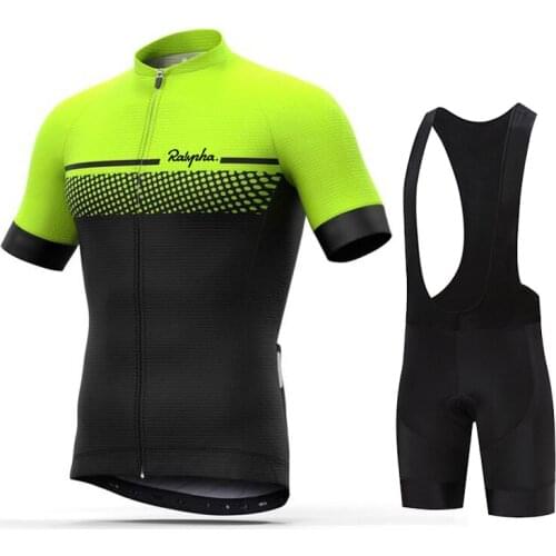 Cycling Jersey Kit Bicycle Short Sleeve Ralvpha Team Men Bike Bib Shorts Clothes Maillot Cycling Sets Clothing Ropa Ciclismo