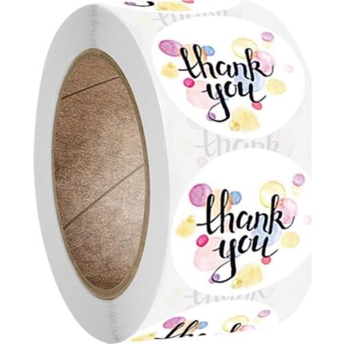 100-500Pcs Round Thank You Stickers Rainbow Bubble Labels for Wedding Pretty Gift Cards Envelope Decorate Sealing Label Stickers