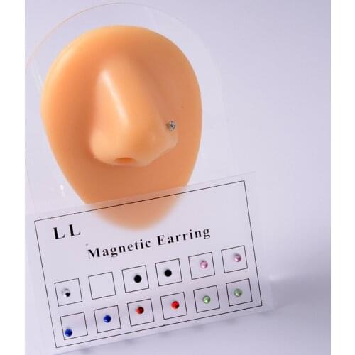 Magnet Ear Tragus Cartilage Lip Labret Stud Nose Ring Fake Cheater Non Pierced Jewelry Magnetic Earring Piercings
