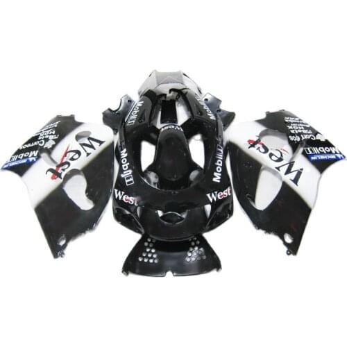 Motorcycle Fairings for SUZUKI SRAD GSXR600 GSXR750 1996 1997 1998 1999 2000, Black white fairing kit GSXR 600 750 PL54