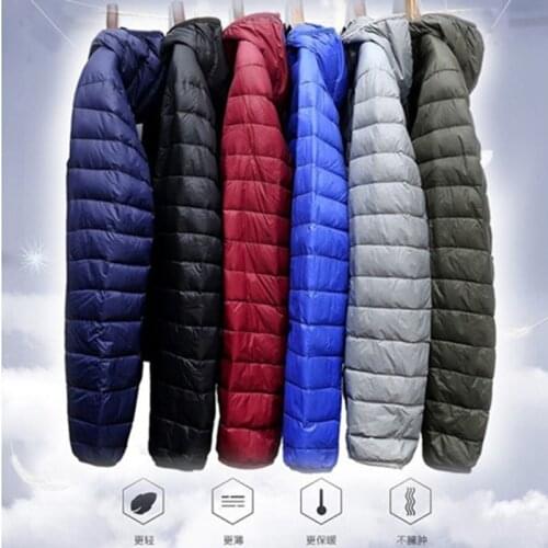 2021 Ultra Light Autumn Winter Fashion Brand Duck Down Jacket Men Hooded Waterproof Streetwear Feather Coat Warm