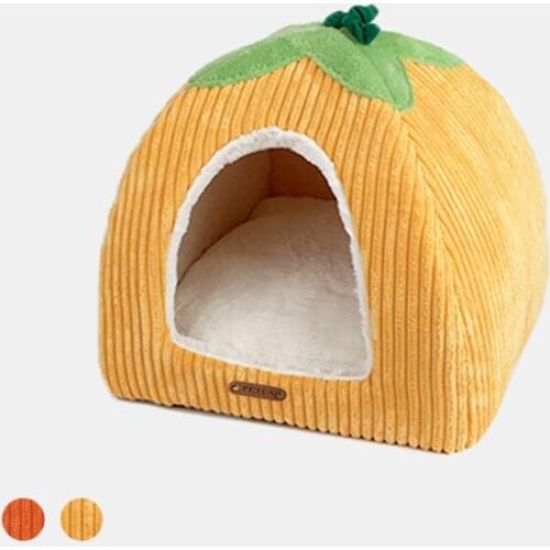 Soft Pet Dog Cat House Comfortable Kennel Doggy Bed Foldable Fashion Cushion Basket Cute Animal Cave Pet Products חתולים
