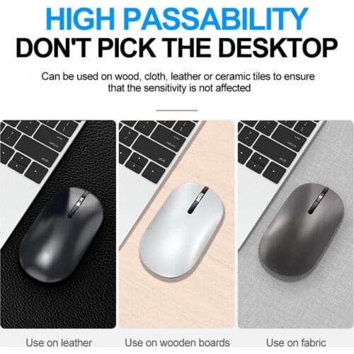 2 In 1 Wireless Dual Mode Bluetooth 5.0 + 2.4Ghz Mouse 1600 DPI Ultra-thin Ergonomic Portable Optical Mice For PC