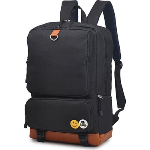Men Male Nylon Backpack Black Casual Rucksacks 14inch Laptop Backpacks College Student School Bag Backpack Women Mochila Escolar