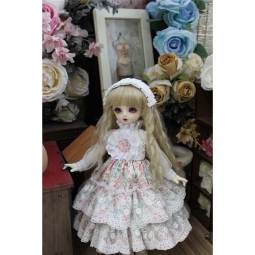 BJD doll Clothing fits with 1/3 1/4 1/6 Blythes Size giant doll full skirt vintage pastoral flower doll dress accessories