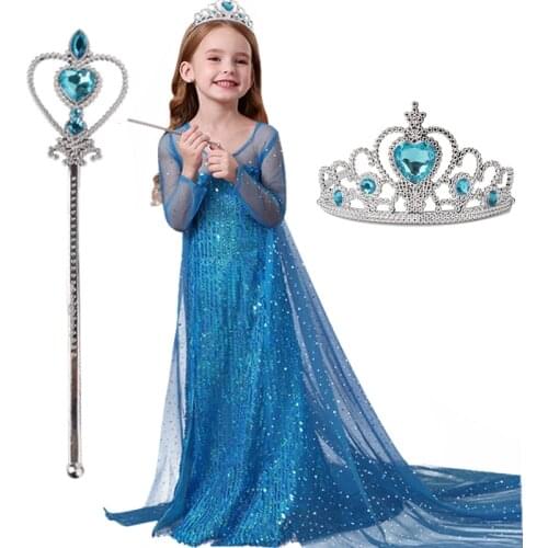 Elsa Dress For Girls Dress Birthday Party Cosplay Snow Queen Dress 2 Princess Dress Anna Princess Dress Fantasia Vestidos