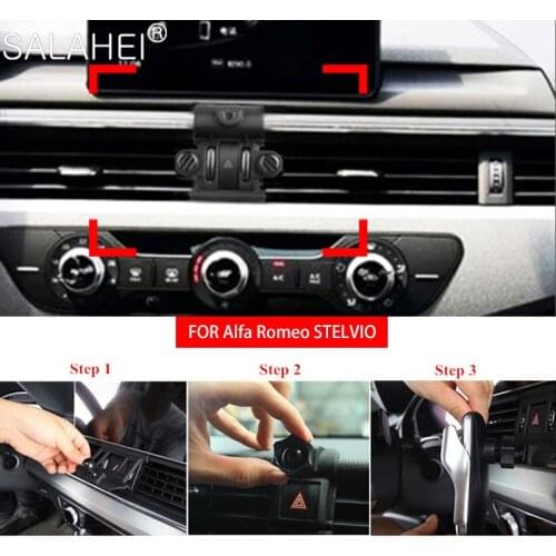 Lovely Car Phone Holder Cell In Car Dashboard Car Smartphone Holder Air Vent Cradles Mounts Stand For Alfa Romeo Stelvio Style