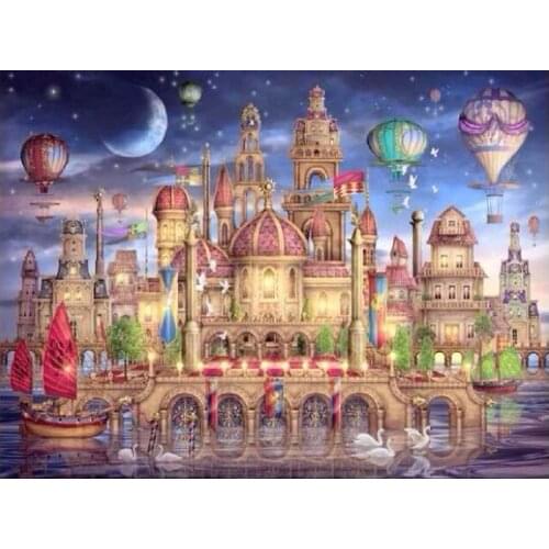 Needlework,Fantasy romantic Castle scenery embroidery,14CT DIY Cross stitch kits,Art Pattern counted Cross-Stitching decor