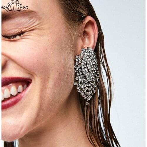 Bohemian Crystal Earrings For Women Luxury Big Drop Earrings For Women Statement Ear Jewelry Wedding Party Prom Jewelry