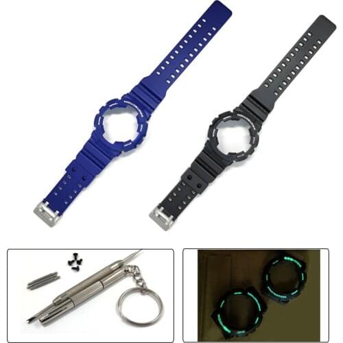 Luminous Bezel Case Strap for Casio G-SHOCK GA-110 GA100 GA120 GD-100 GAX-100 Watch band Frame for g shock GD120 watchband belt